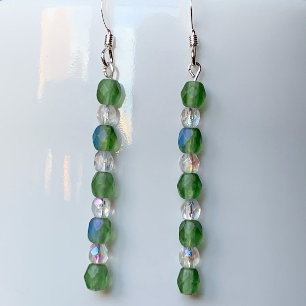 Sterling silver glass bead earrings